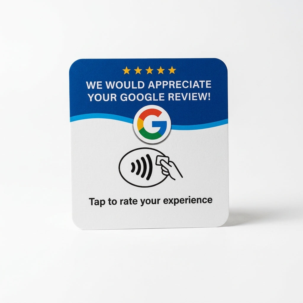 Blue Google Review NFC Card — Tap to Review