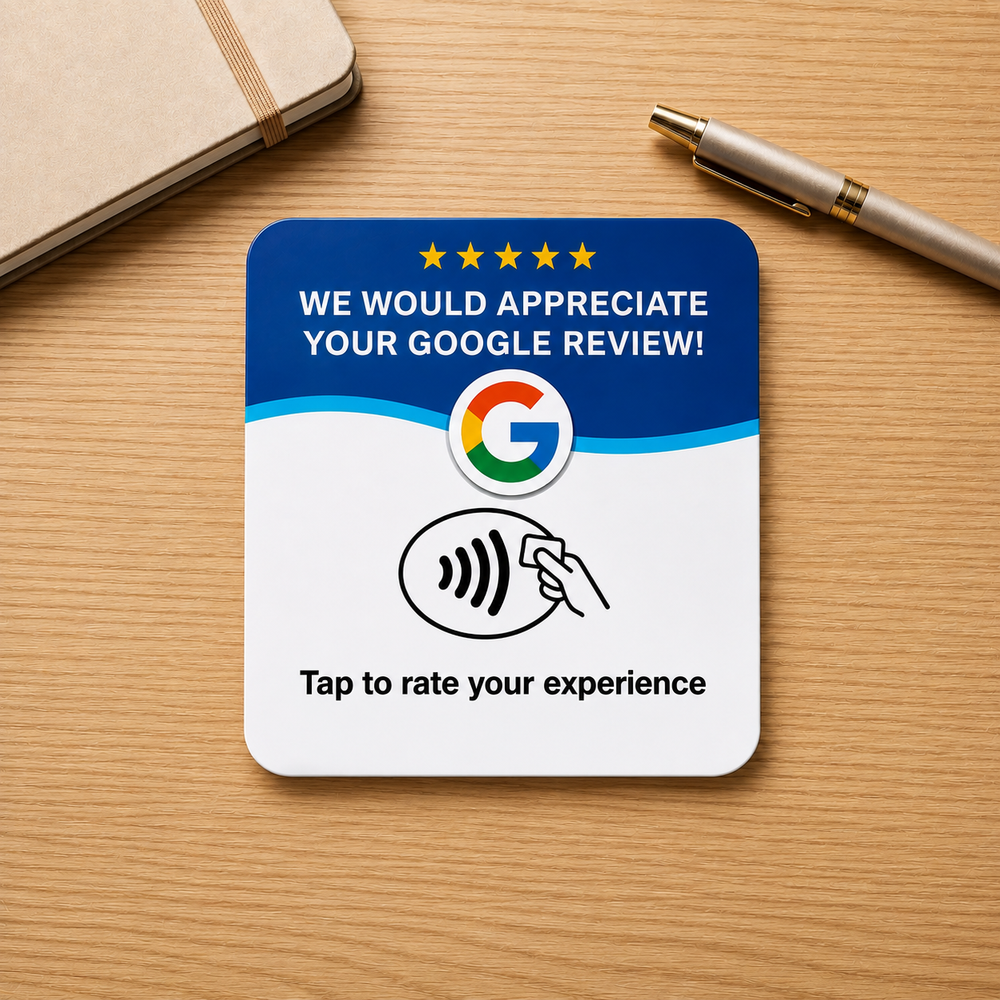 Blue Google Review NFC Card